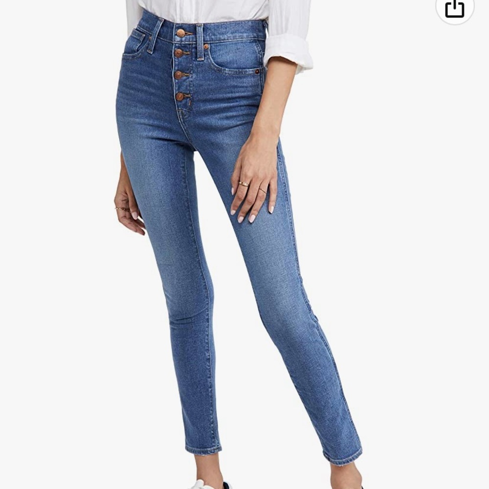Madewell 10in Rise Button Fly Skinny Jeans NWT! Sz:28